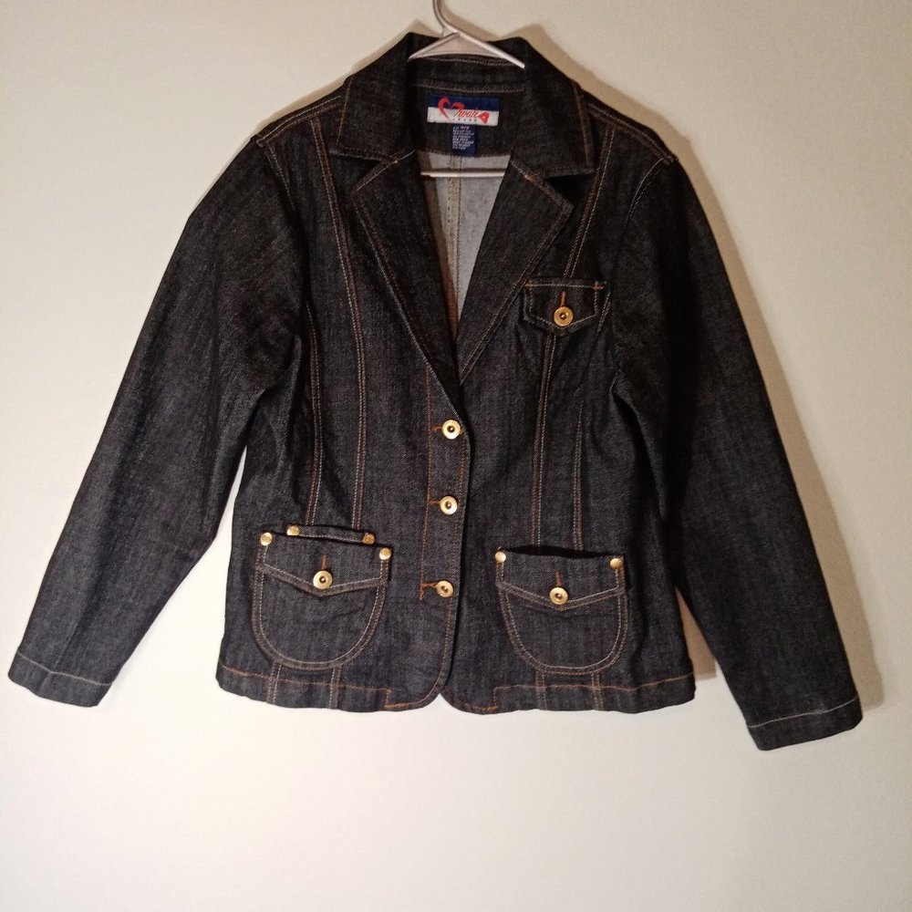 New Wak Jeans Dark Blue Denim Jacket-NWOT